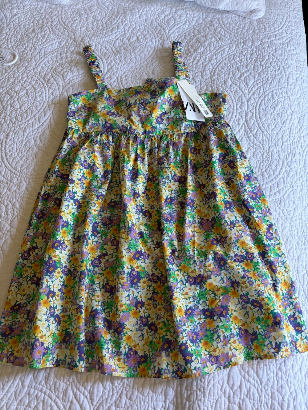Zara Multicolor Floral Sundress with Spaghetti Straps